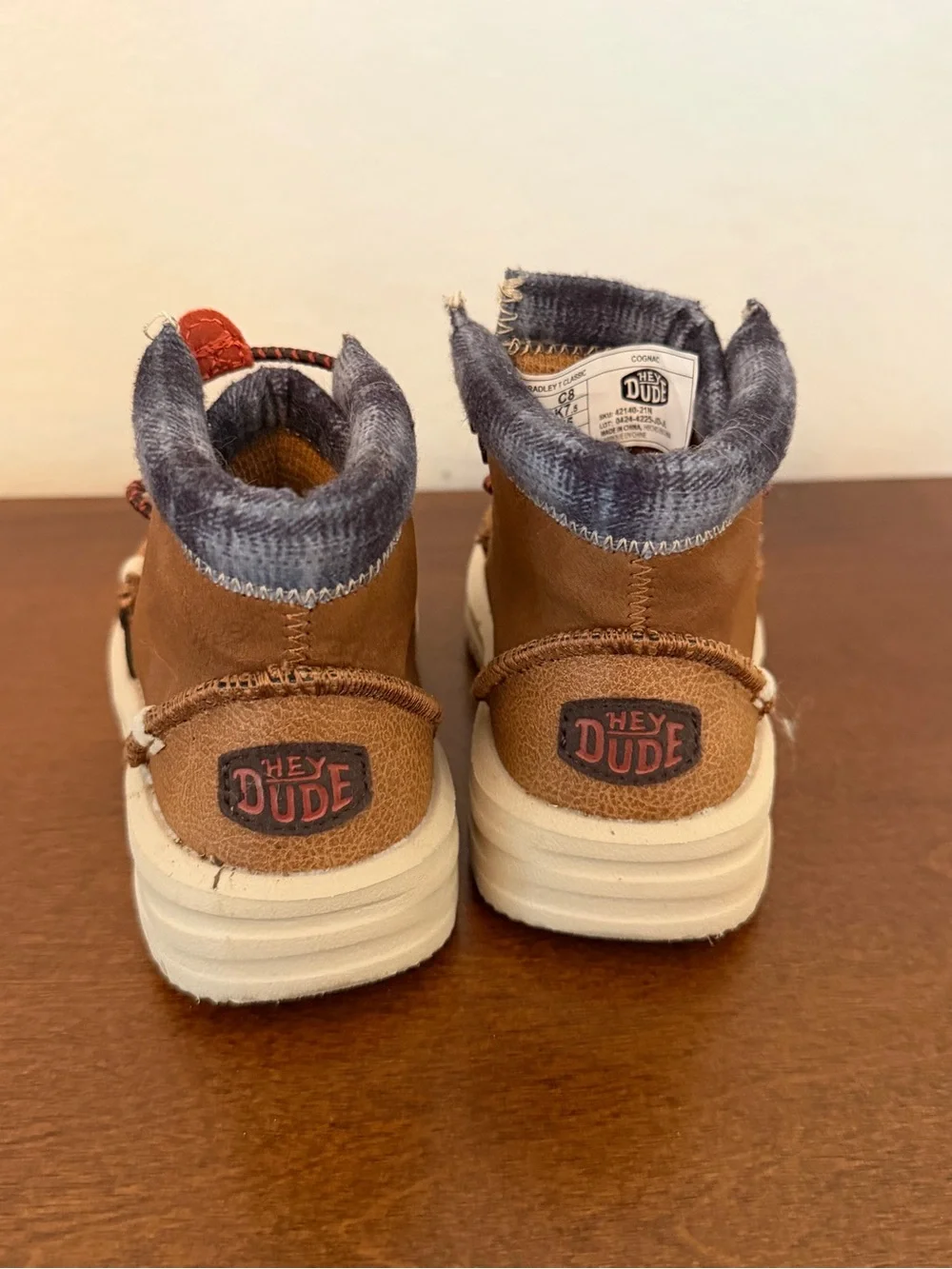 Hey Dude Bradley Classic Toddler Boots Cognac Brown Size 8